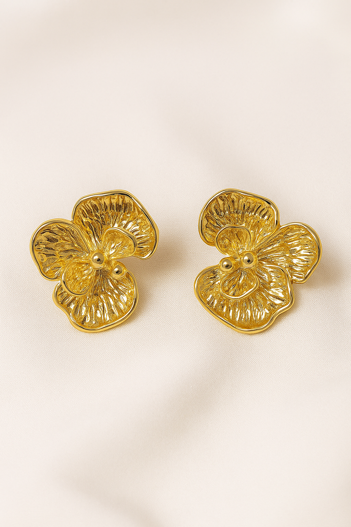 Golden  Orchid Bloom Studs