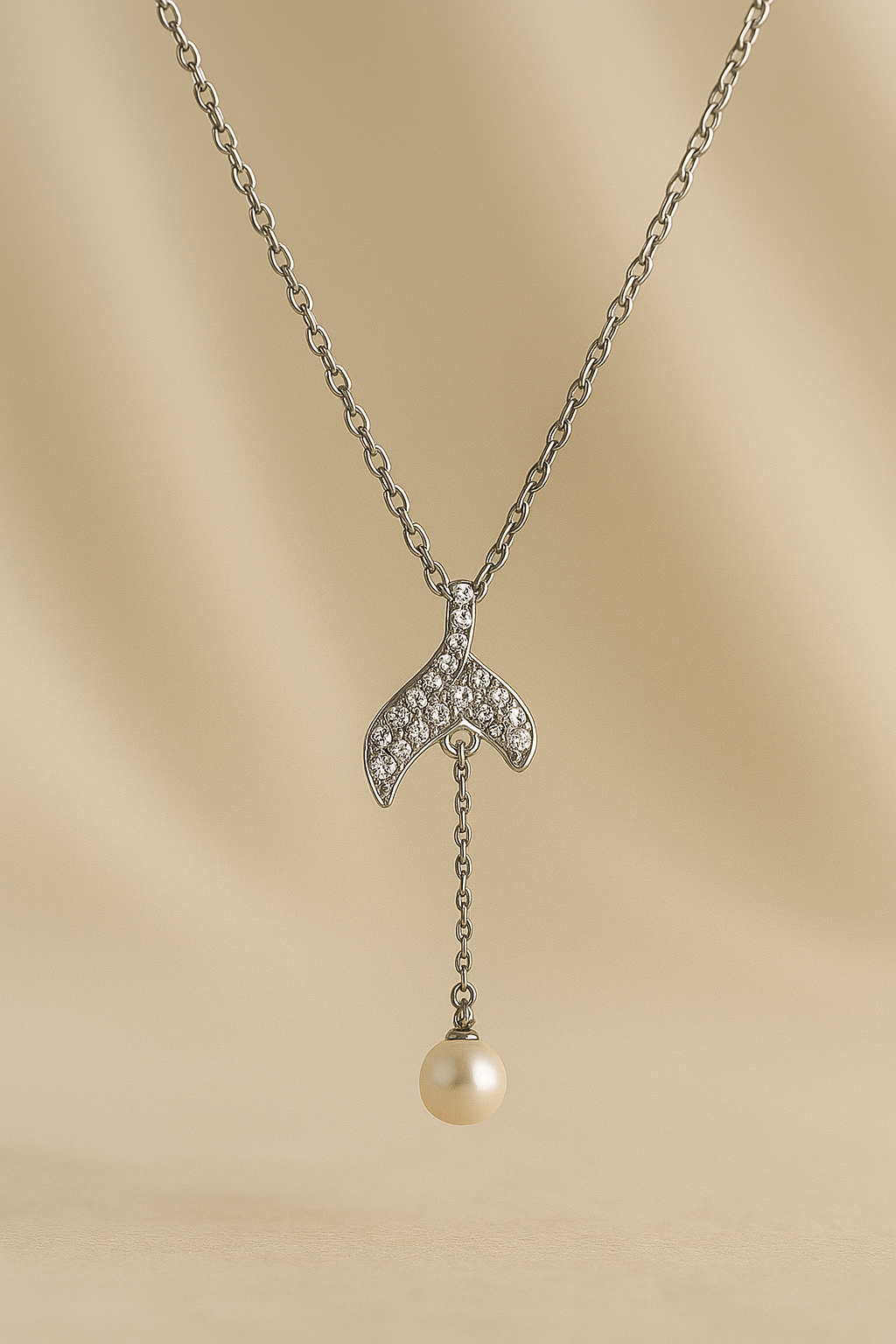 Celeste Whale Tail Necklace – Sterling Elegance Edition