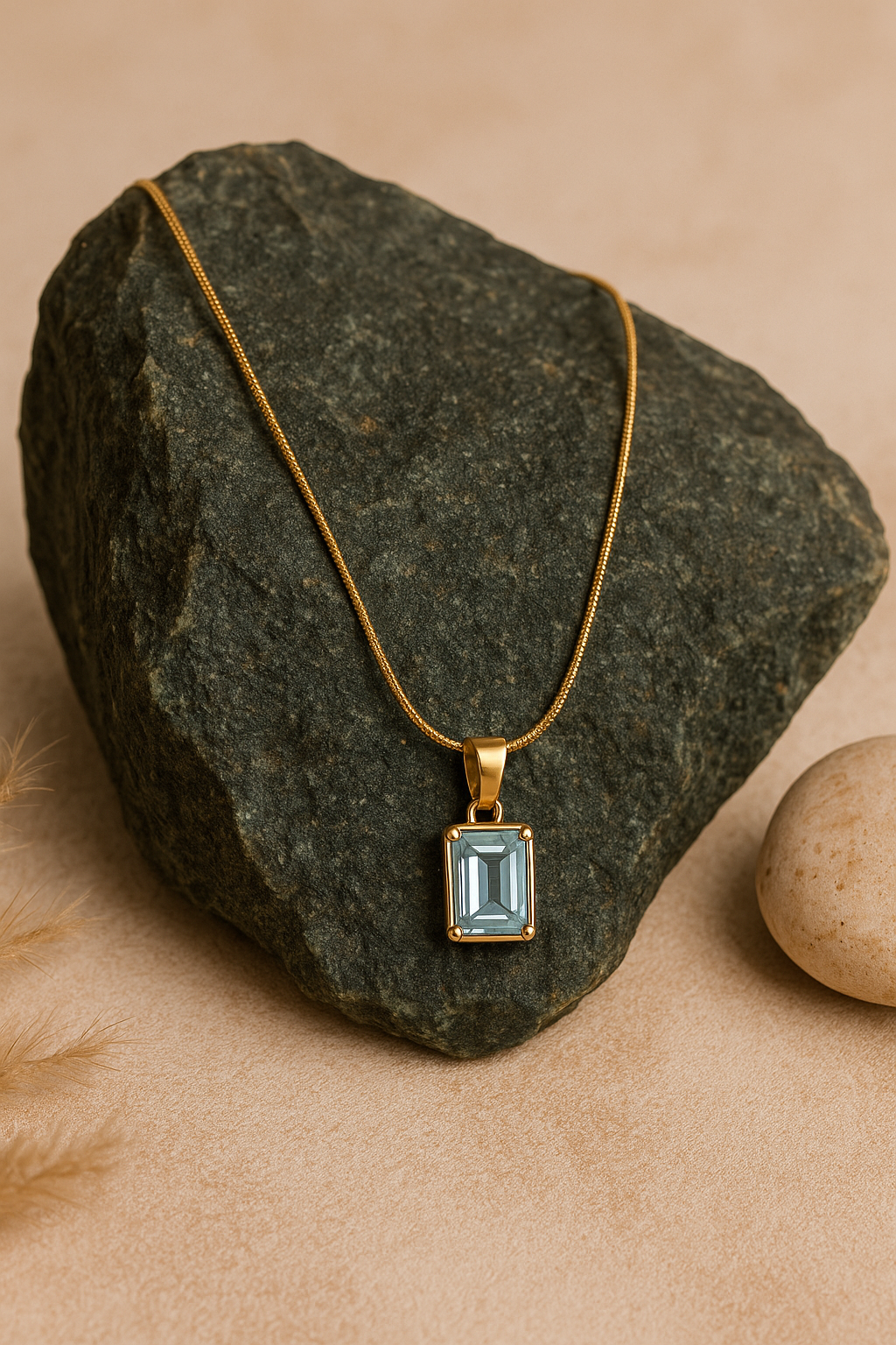 Celeste Baguette Pendant Necklace