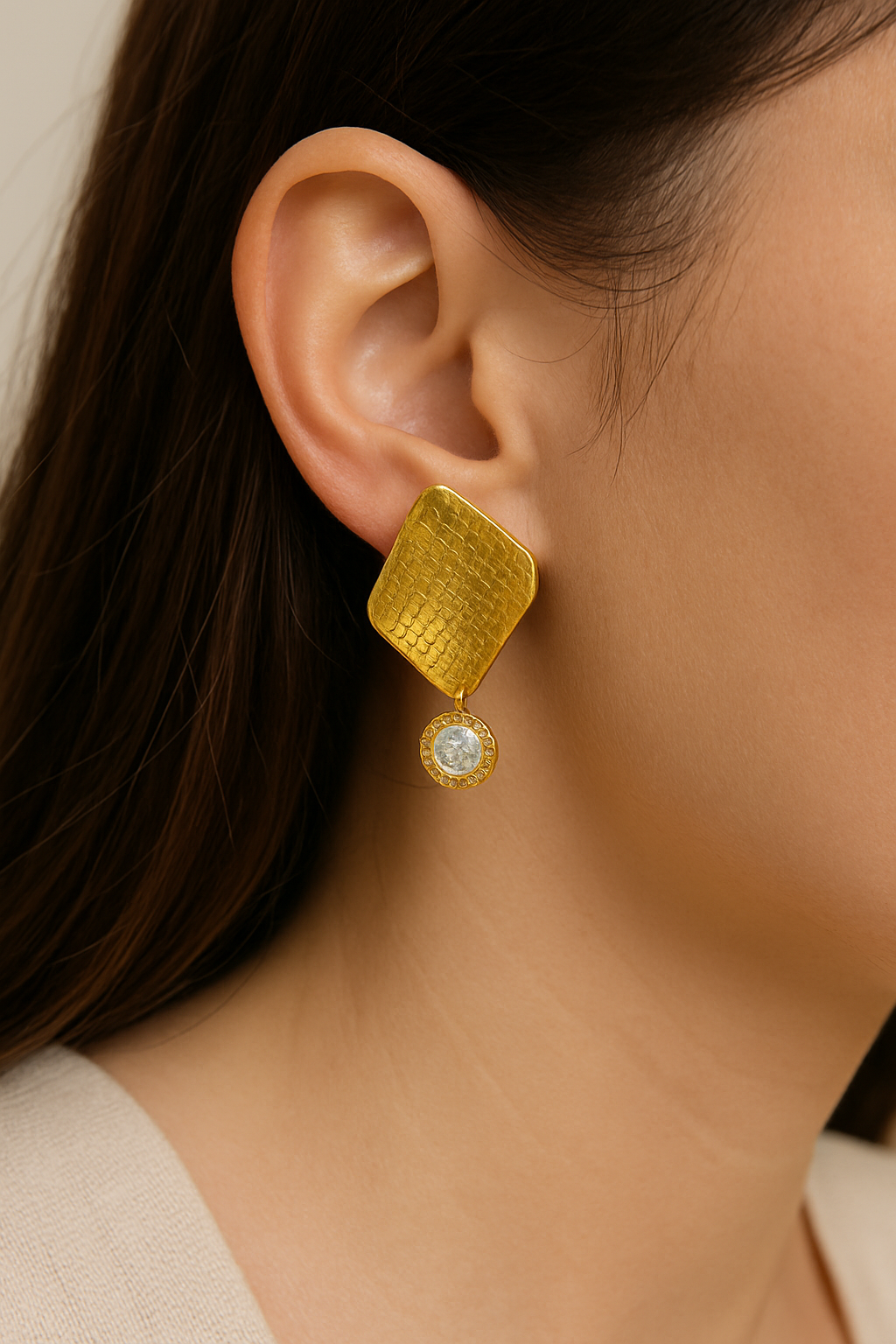 Aurea  Textured Drop Earrings