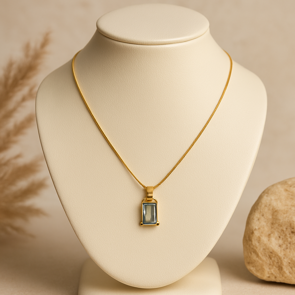 Celeste Baguette Pendant Necklace