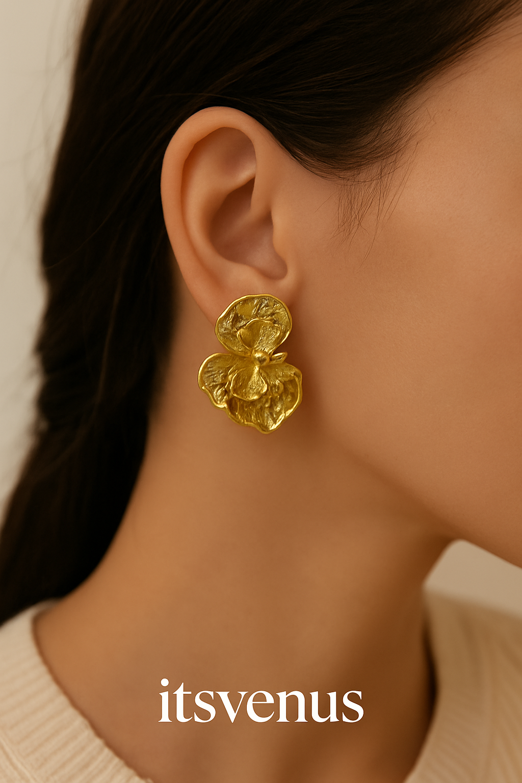 Golden  Orchid Bloom Studs