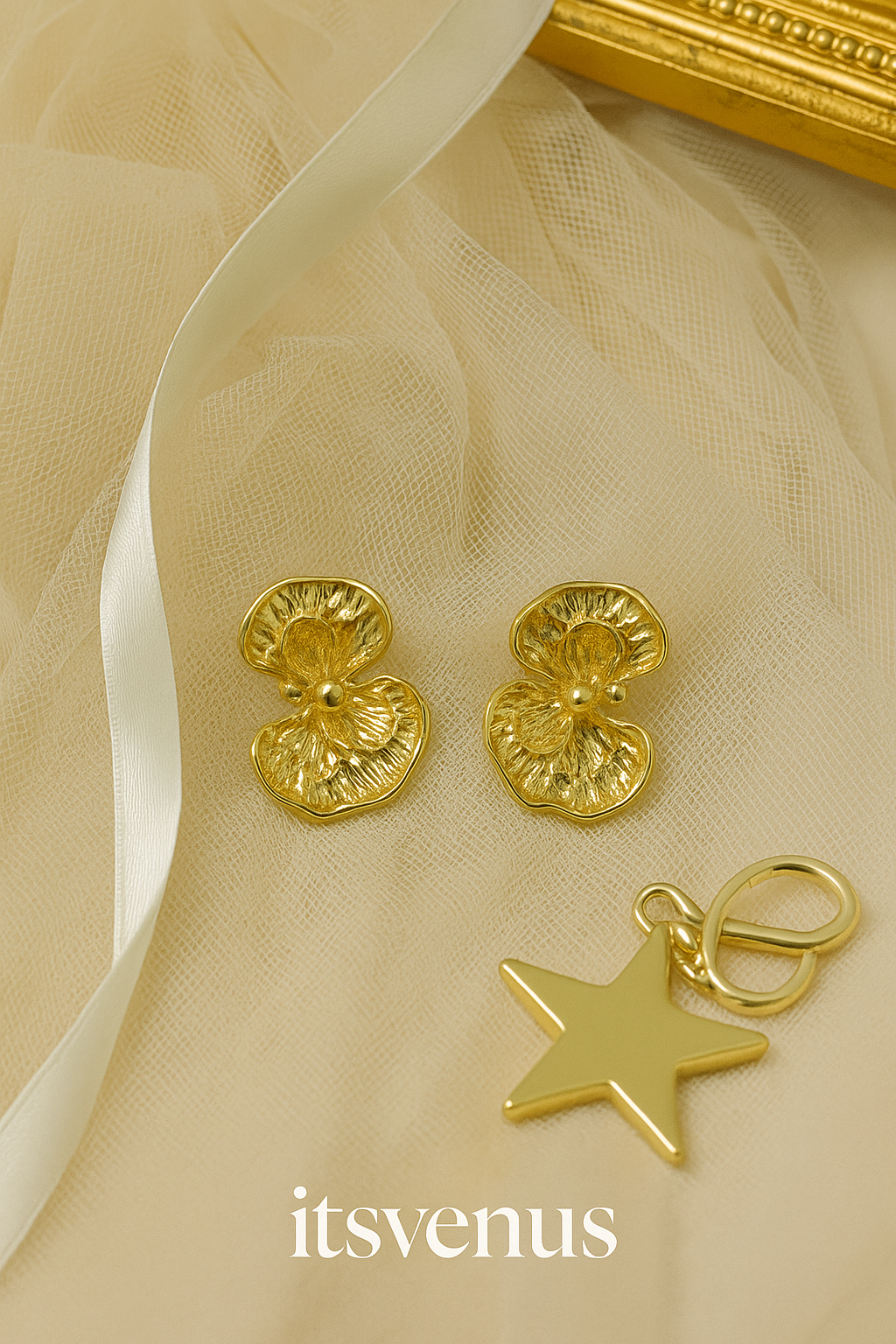 Golden  Orchid Bloom Studs