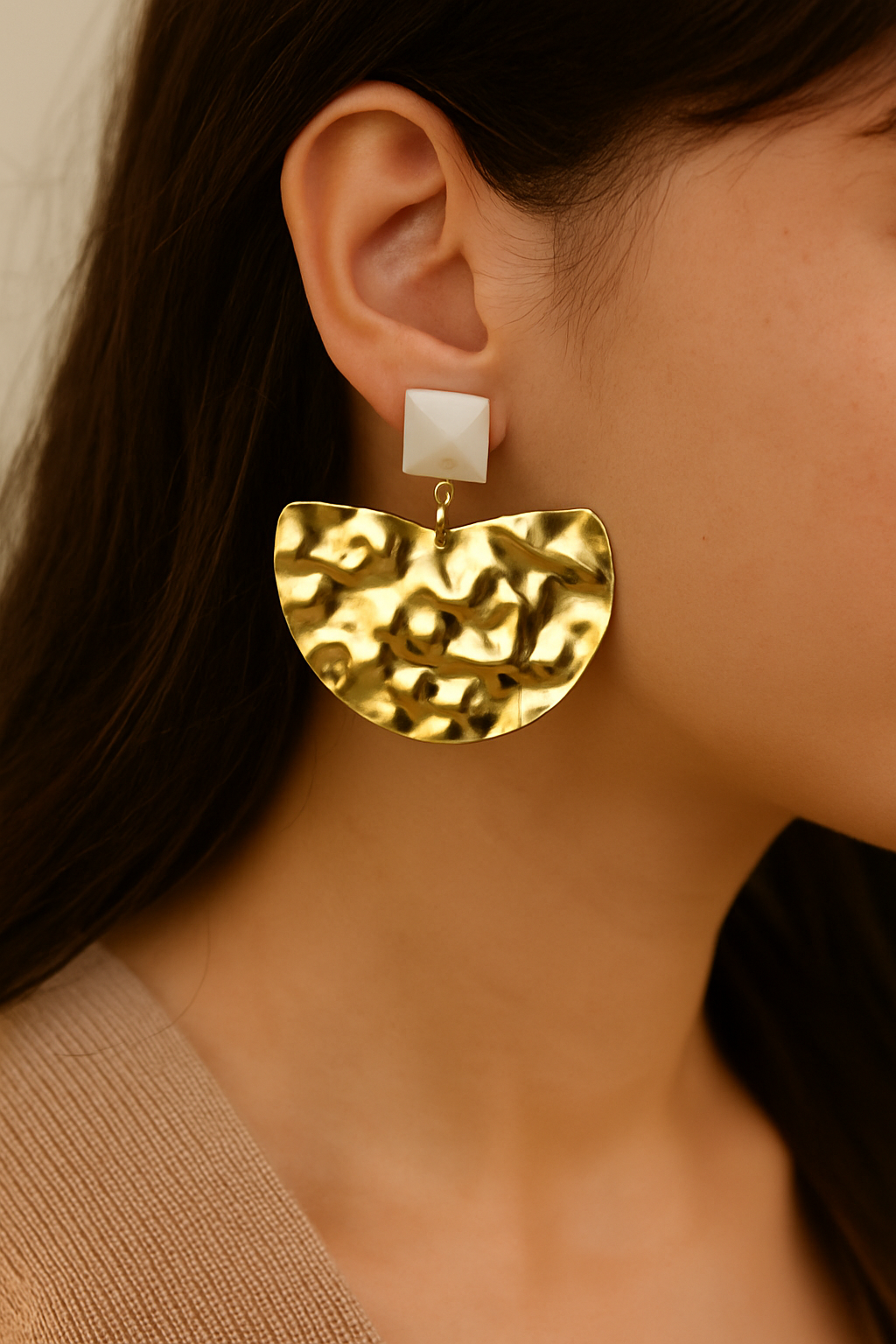 Solea Dual Tone Drop Earrings