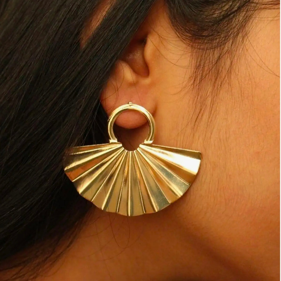 Sierra Fan Hoop Earrings