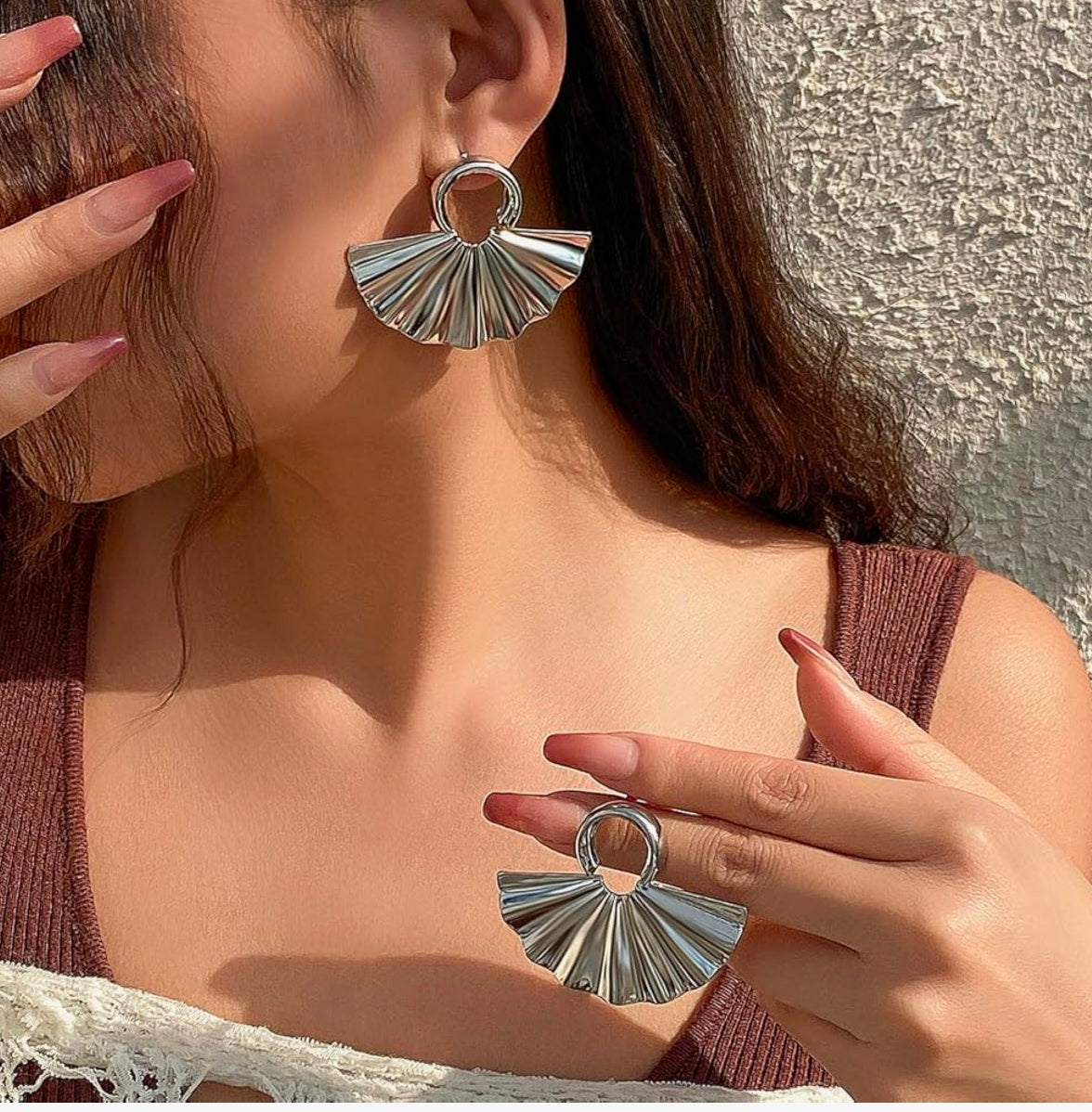 Sierra Fan Hoop Earrings