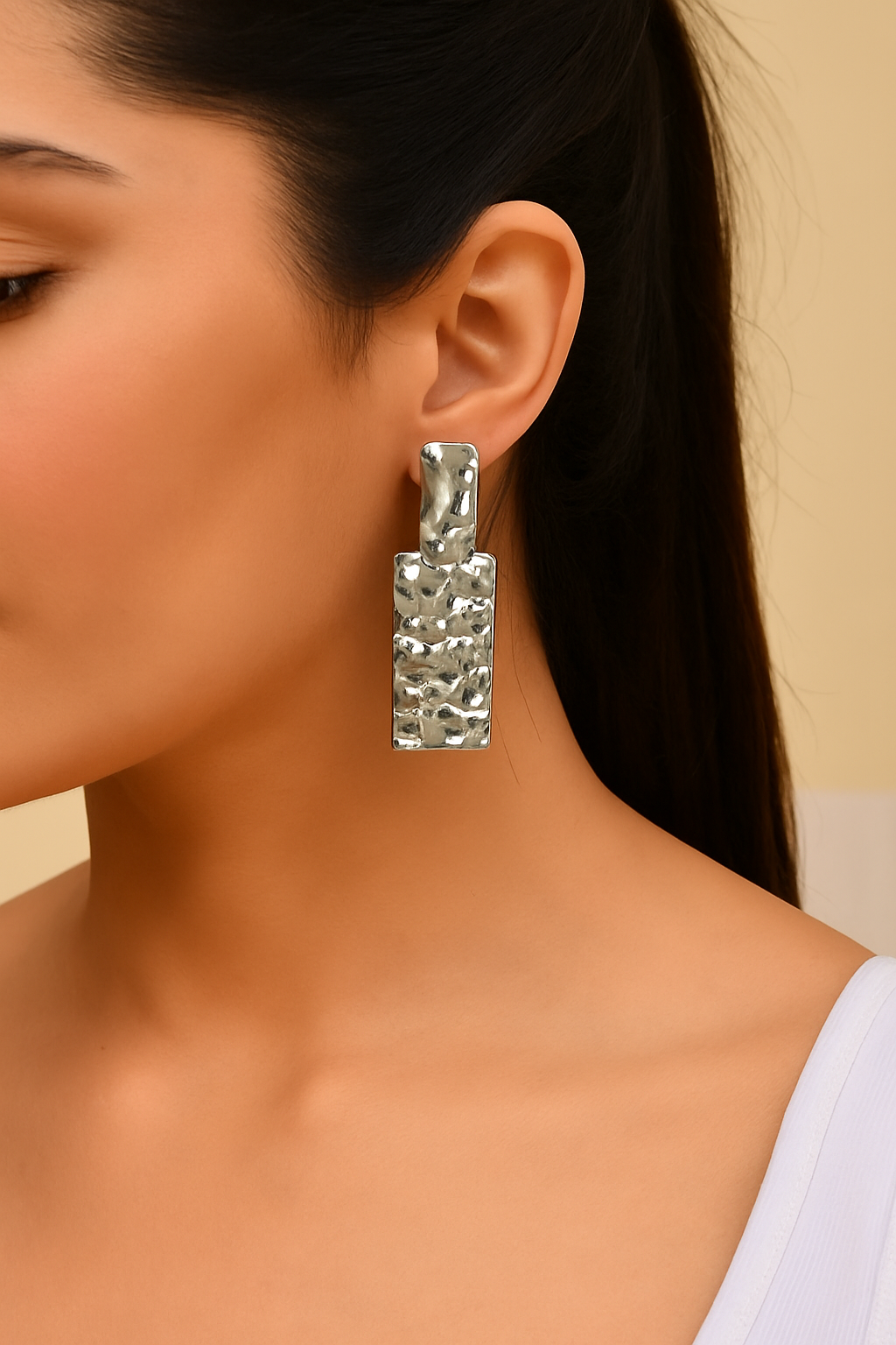 Aria Textured Drop Earrings
