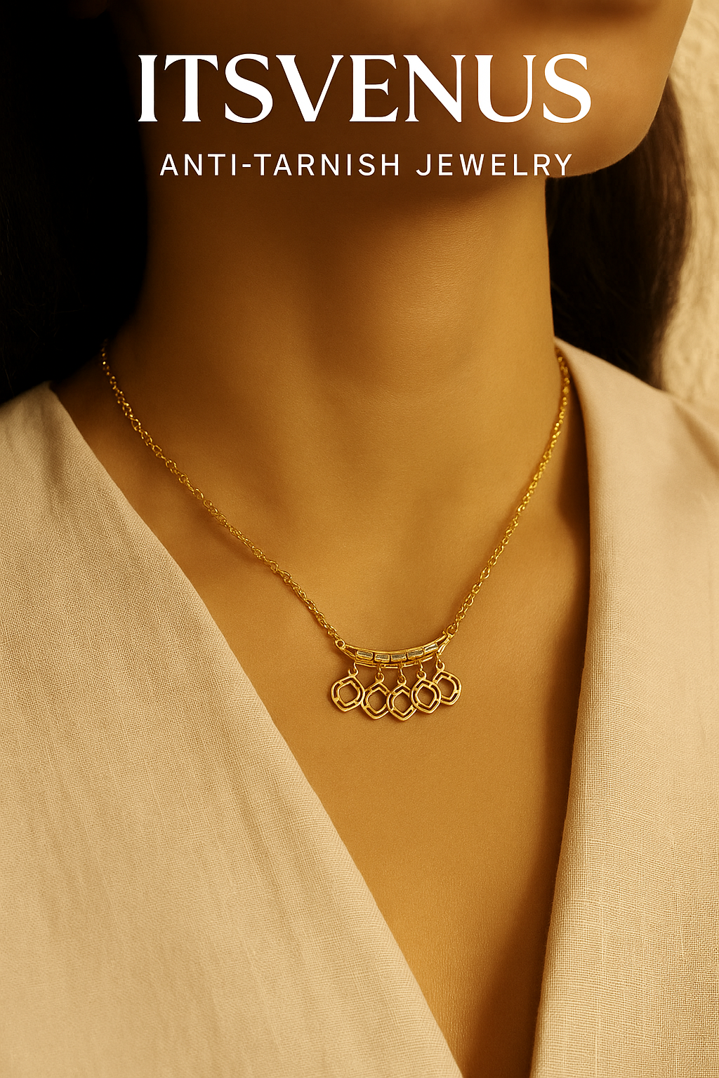 Crystal Love Script Necklace Gold-Tone Chain with Stone-Studded Heart & Love Calligraphy