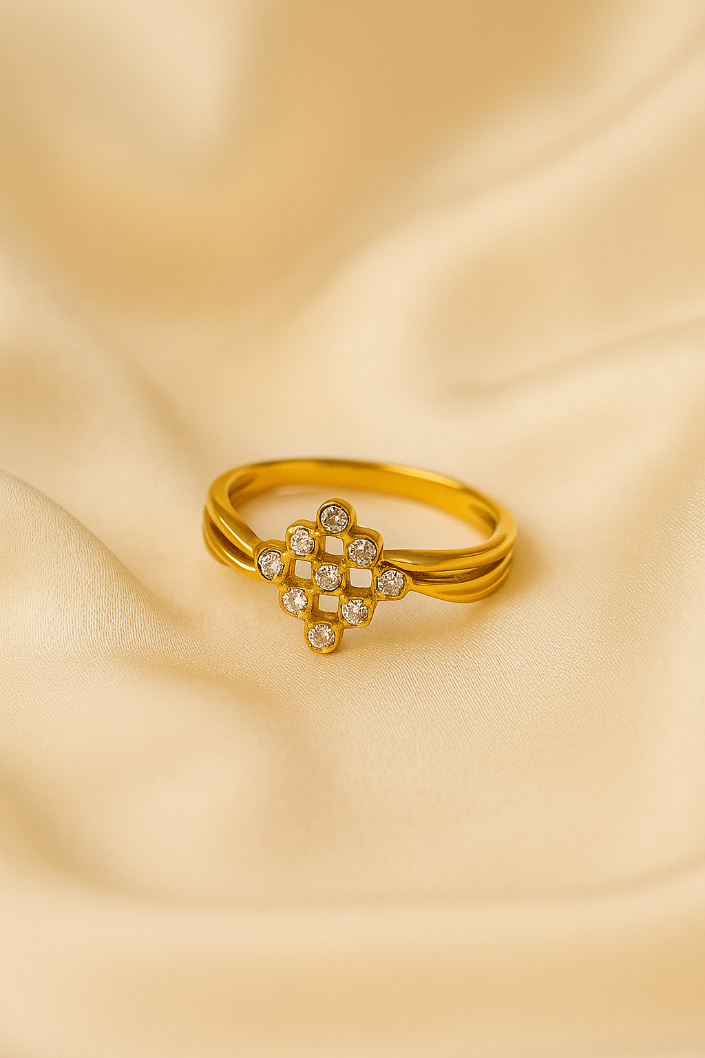 Grid Crystal Statement Ring