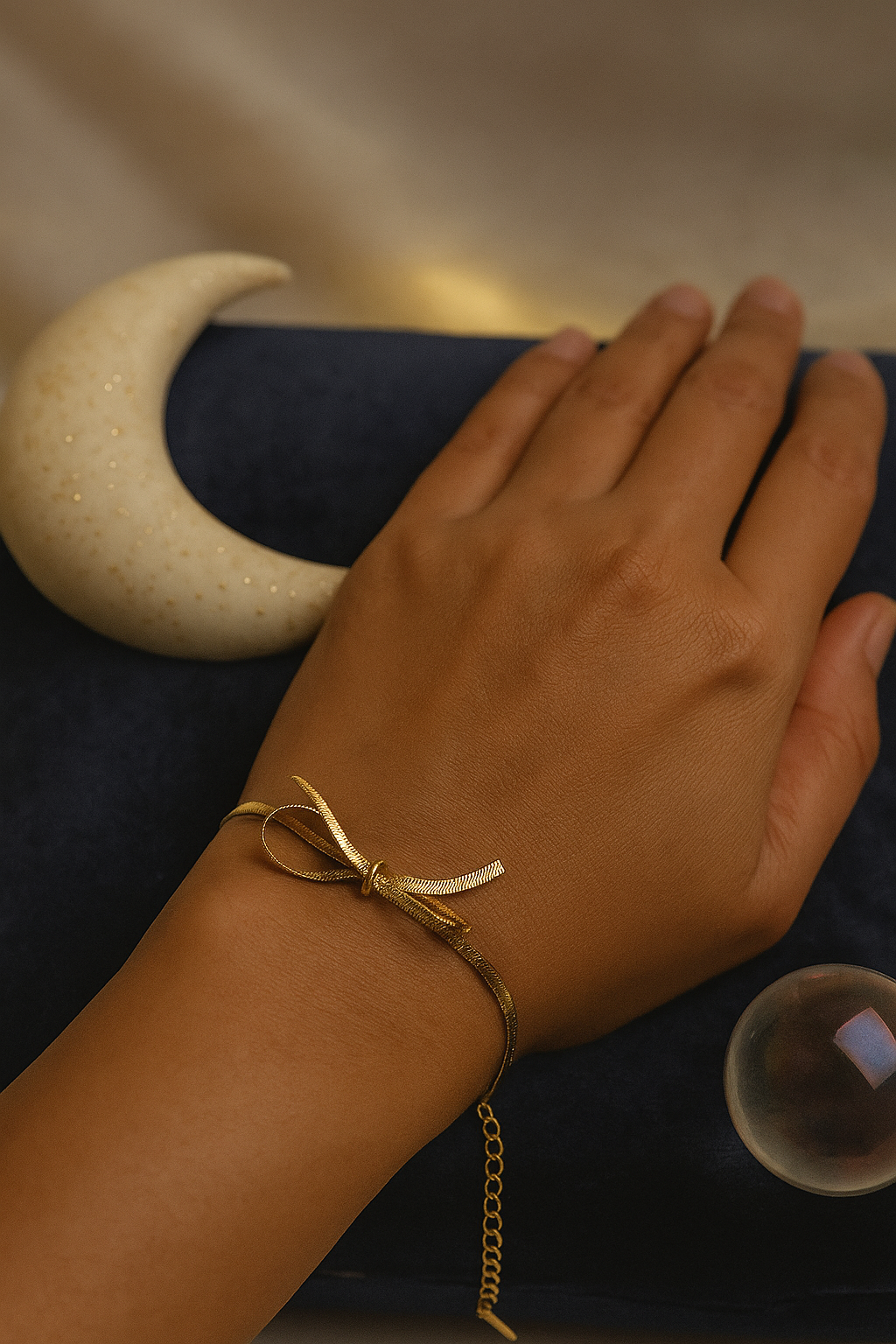 18K Gold-Plated Bow Tie Bracelet | Anti-Tarnish Feminine Charm