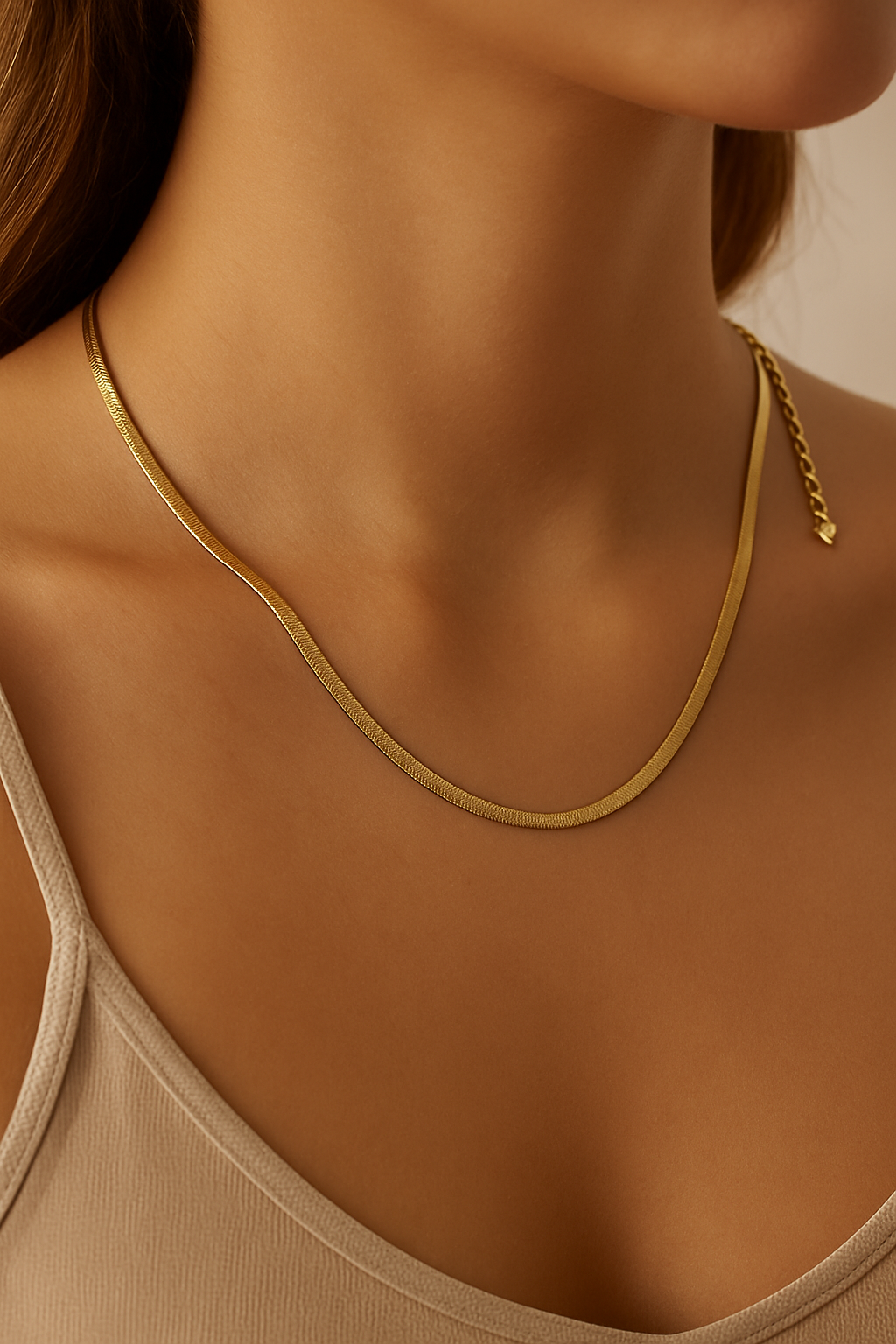 Luna Flat Snake Chain Necklace