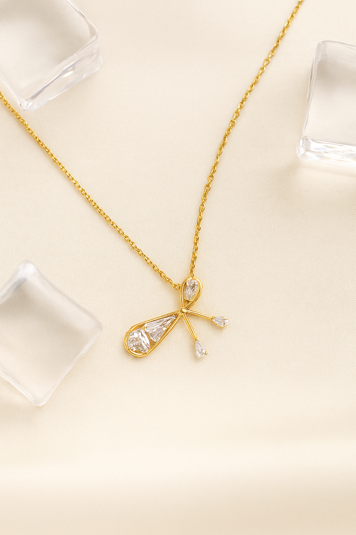 Cascade Crystal Necklace – CZ Cluster Pendant