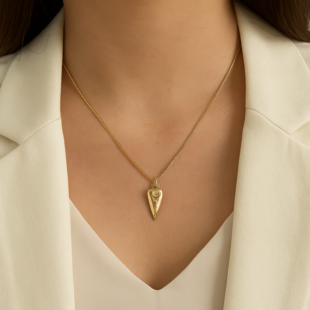 Sculpted Heart Charm Necklace