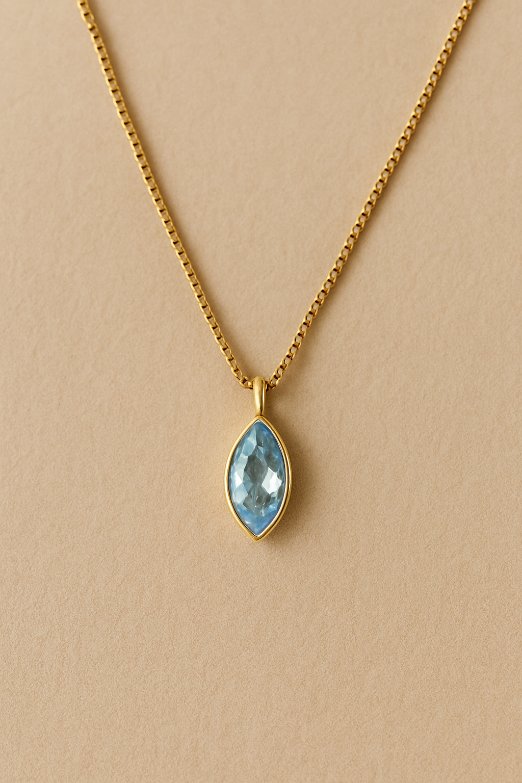 Aqua Marquise Pendant Necklace