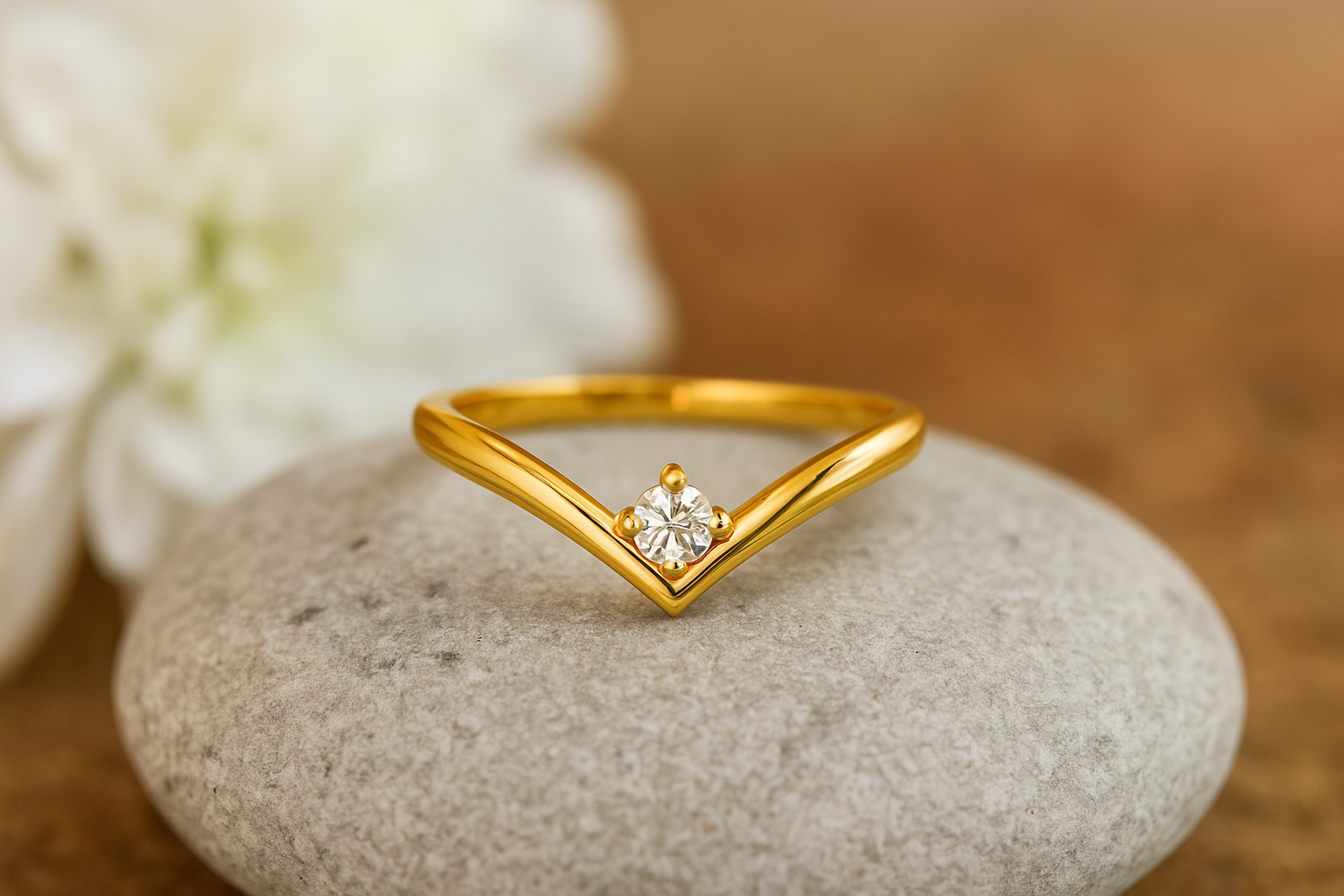 Aurra V-Solitaire Ring – Size 8