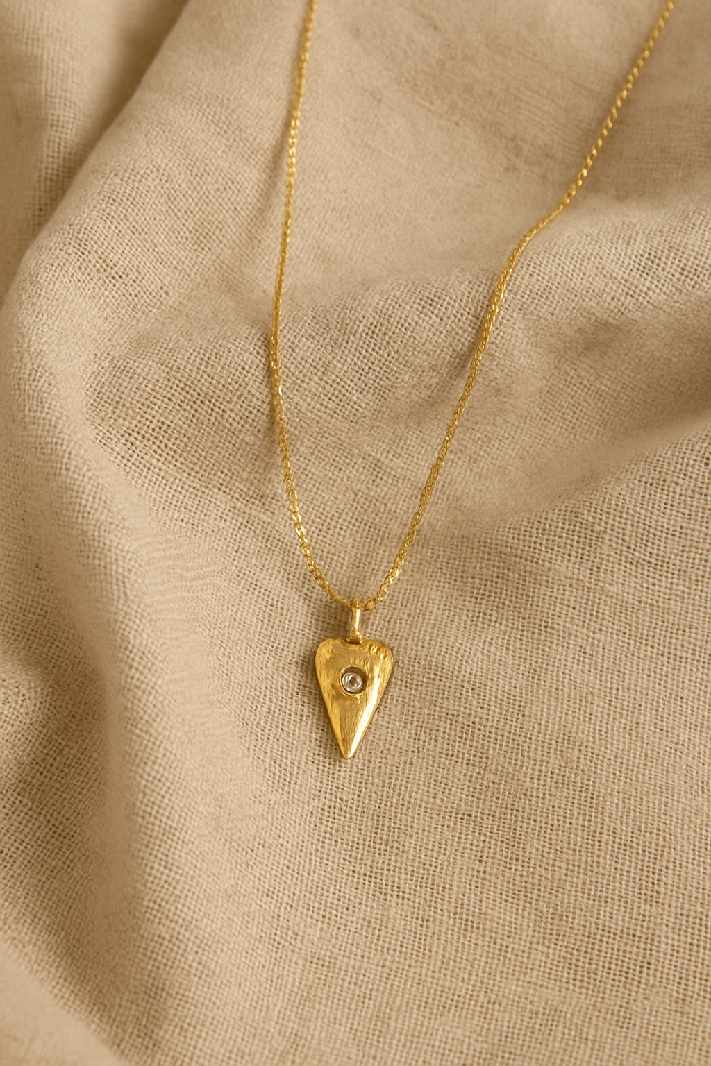 Sculpted Heart Charm Necklace