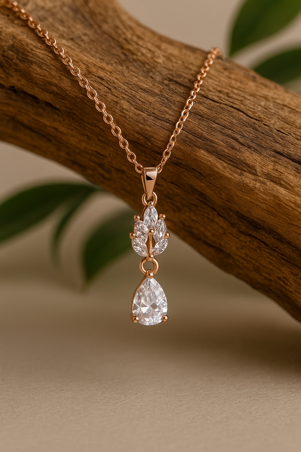 Crystal Bloom Teardrop Pendant