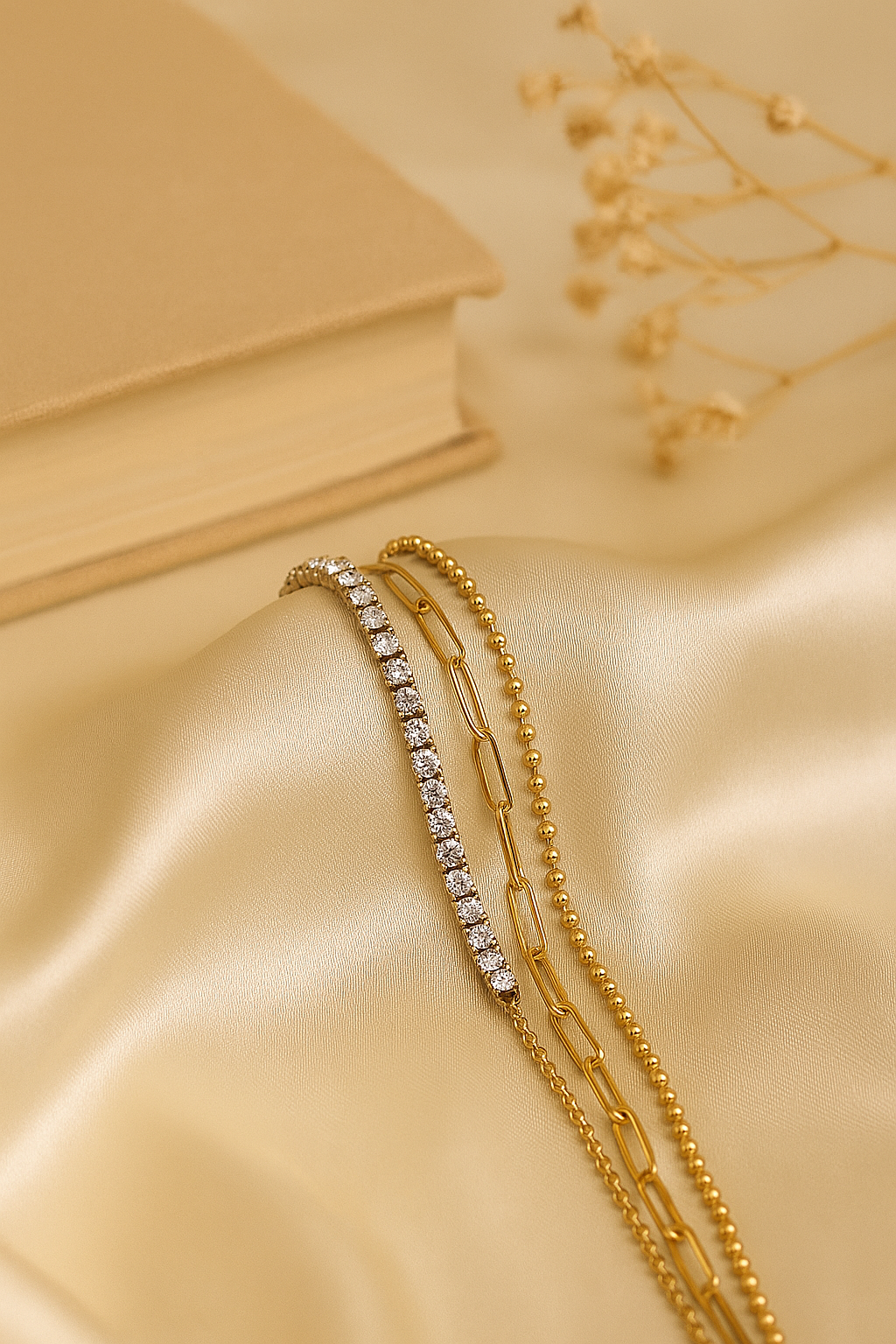 18K Gold-Plated Trio Stacked Bracelet Set | Anti-Tarnish Everyday Luxe