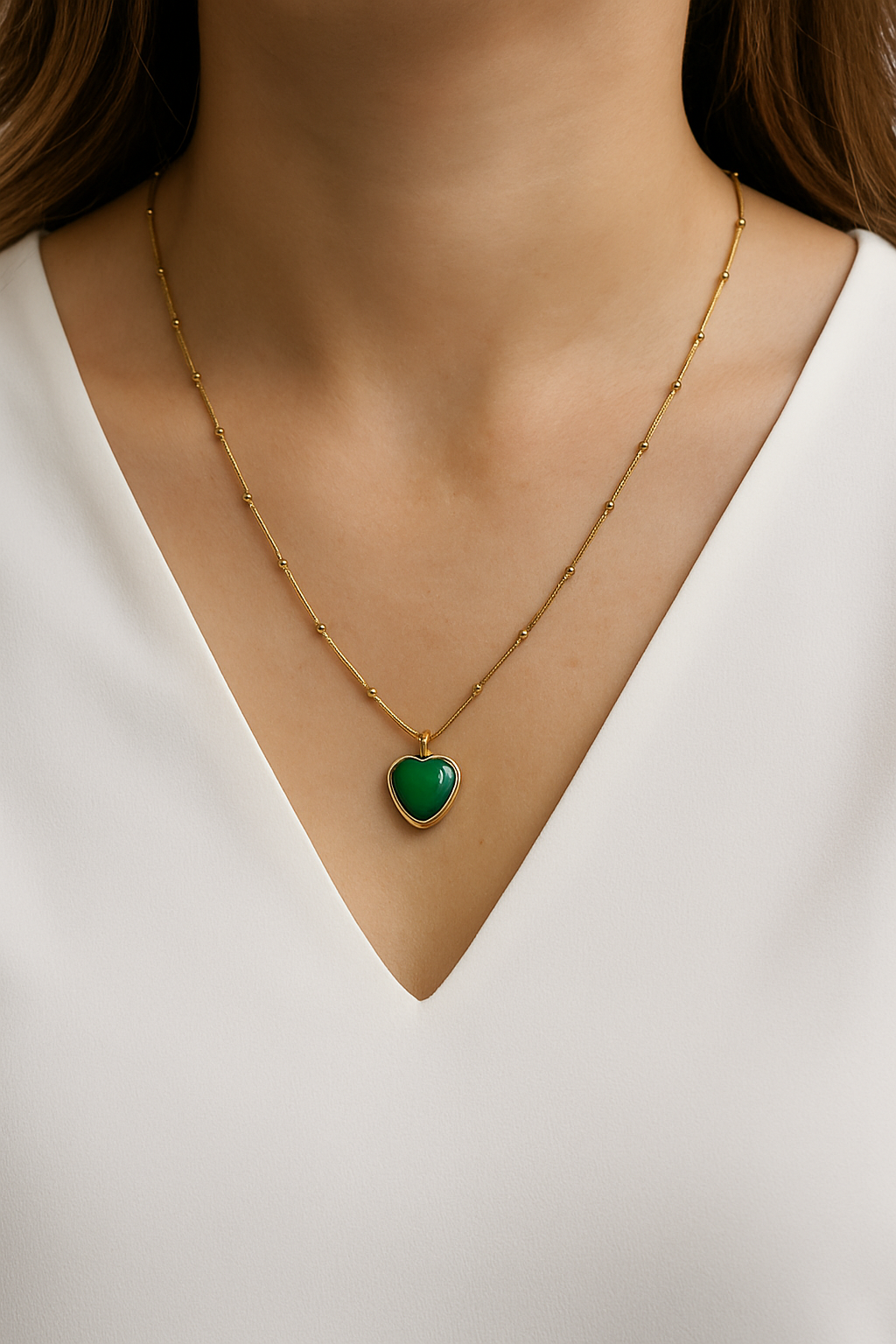 Verdant Heart Charm Necklace