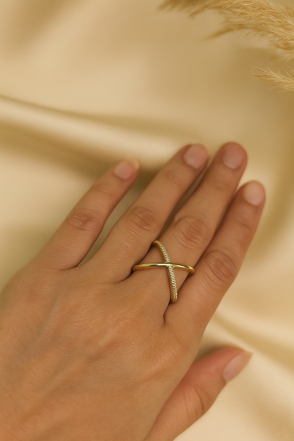 Celestia Criss-Cross CZ Ring