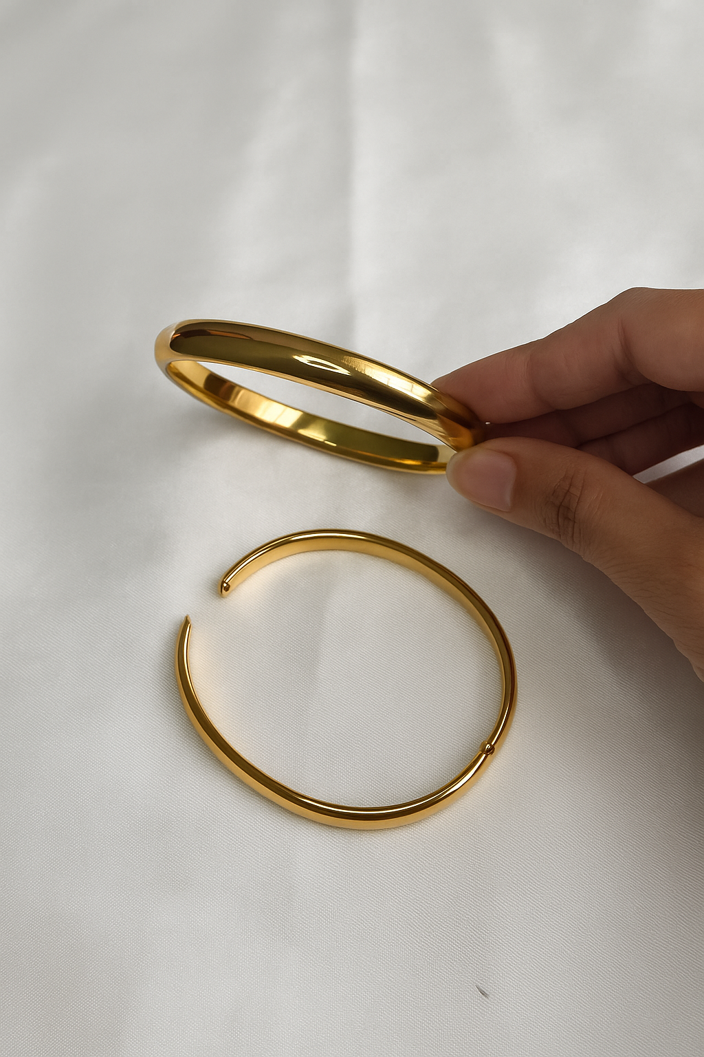 18K Gold-Plated Bold Dome Bangle | Statement Luxe Finish