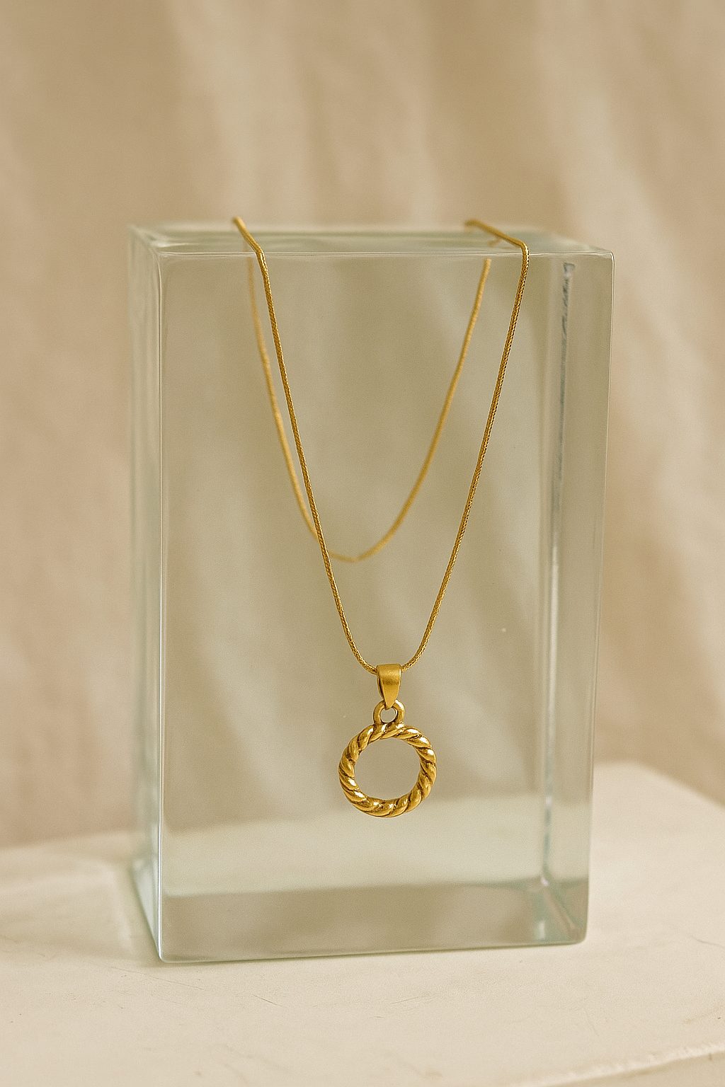 Twisted Golden Loop Pendant