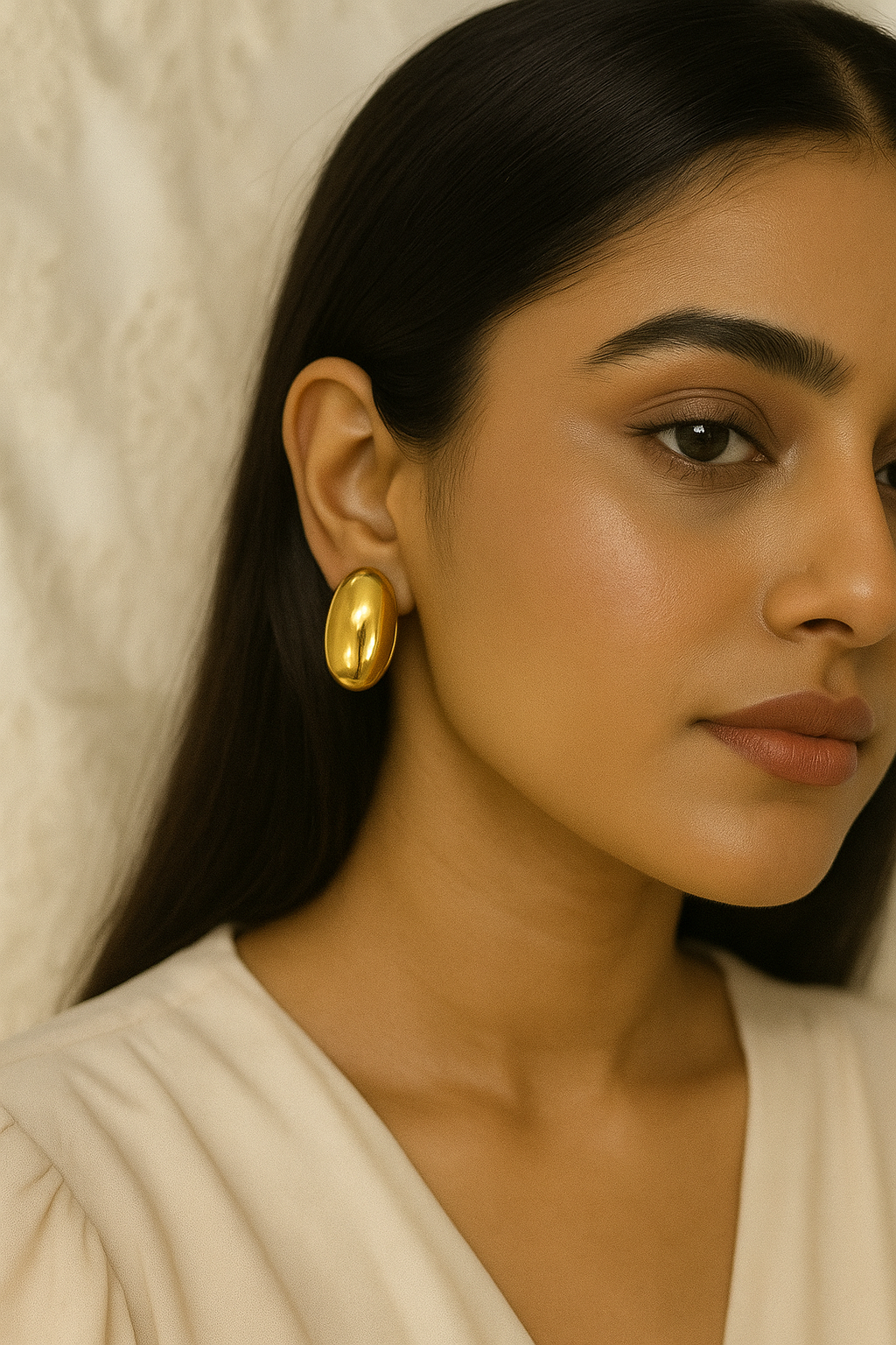 Lunara Classic Oval Studs
