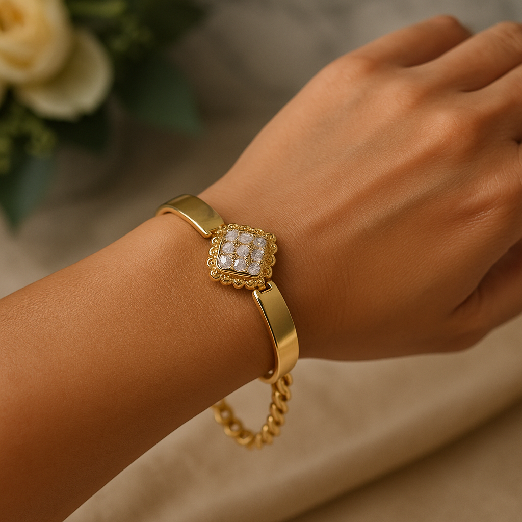 18K Gold-Plated Floral Radiance Bracelet | Anti-Tarnish & Hypoallergenic