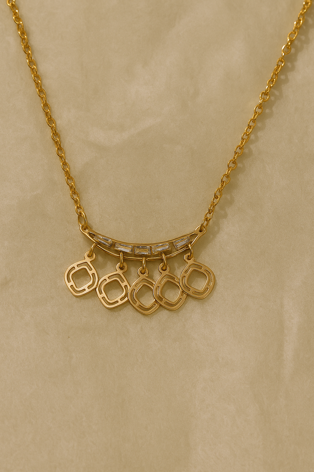 Crystal Love Script Necklace Gold-Tone Chain with Stone-Studded Heart & Love Calligraphy