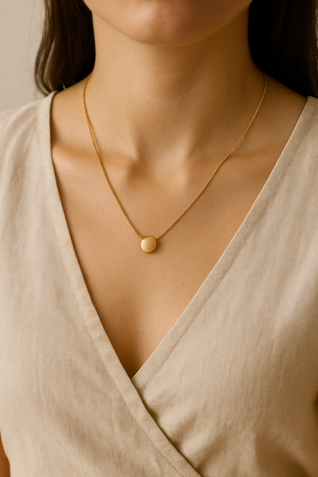 Golden Aura Coin Necklace