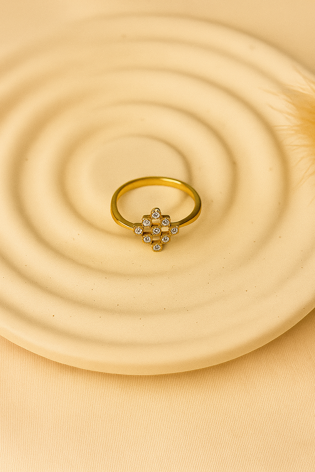 Grid Crystal Statement Ring