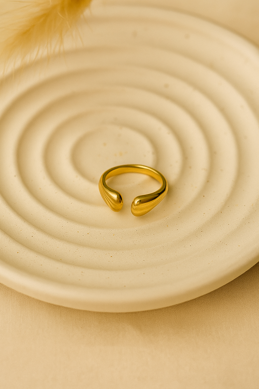 Dual Teardrop Open Ring