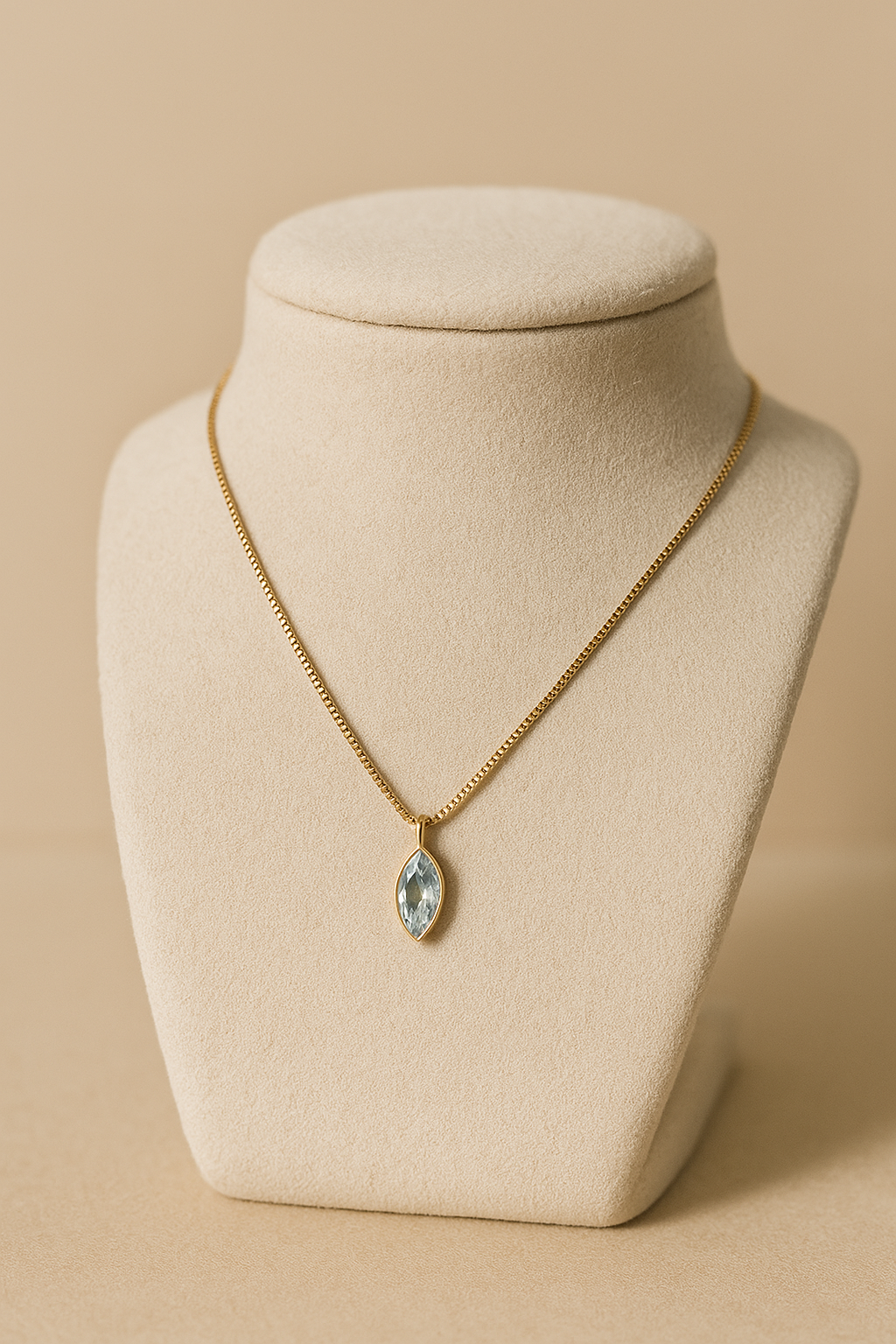 Aqua Marquise Pendant Necklace