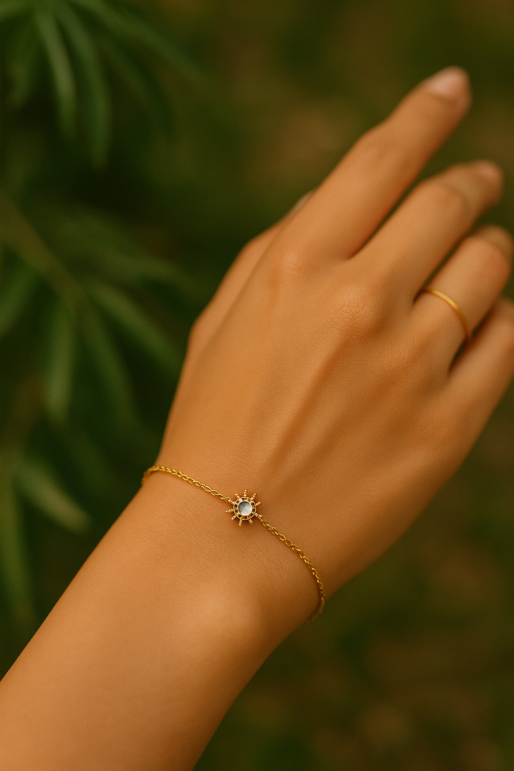 18K Gold-Plated Sunstone Charm Bracelet | Anti-Tarnish Radiance