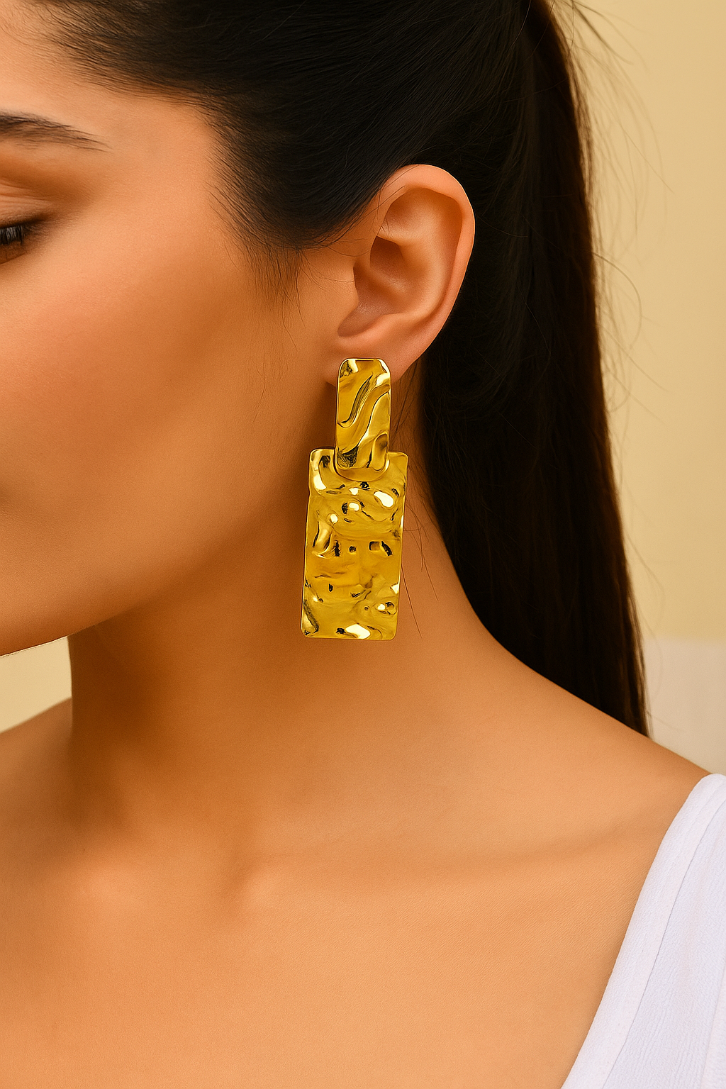 Aria Textured Drop Earrings