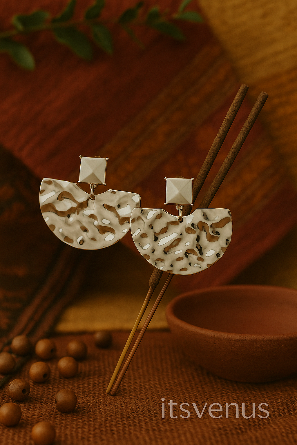 Solea Dual Tone Drop Earrings