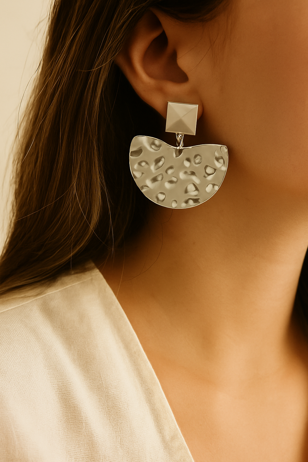 Solea Dual Tone Drop Earrings